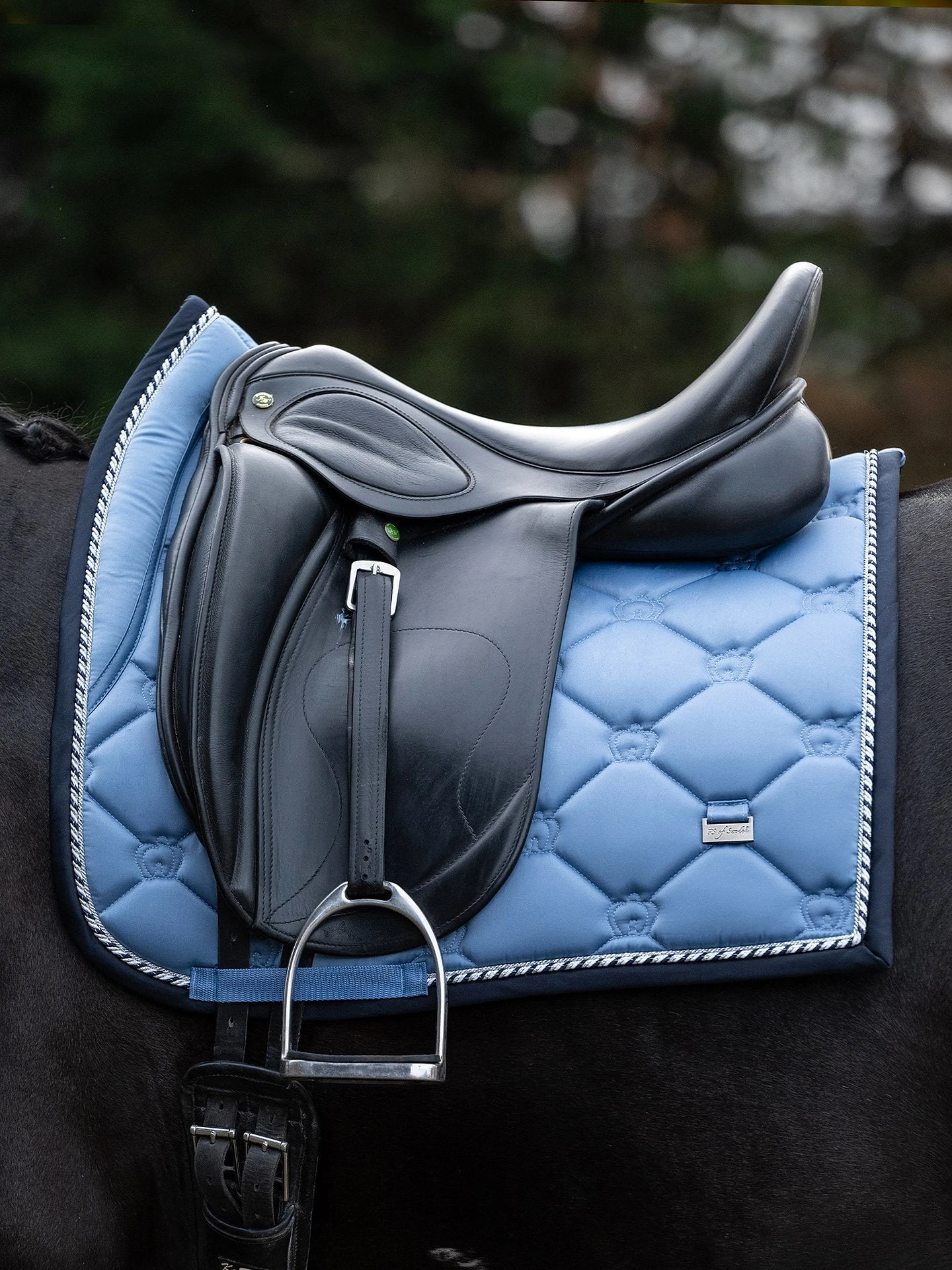 PS Of Sweden Monogram Dressage Saddle Pad Light Blue 4 PS Of Sweden Monogram Dressage Saddle Pad Light Blue - Image 2