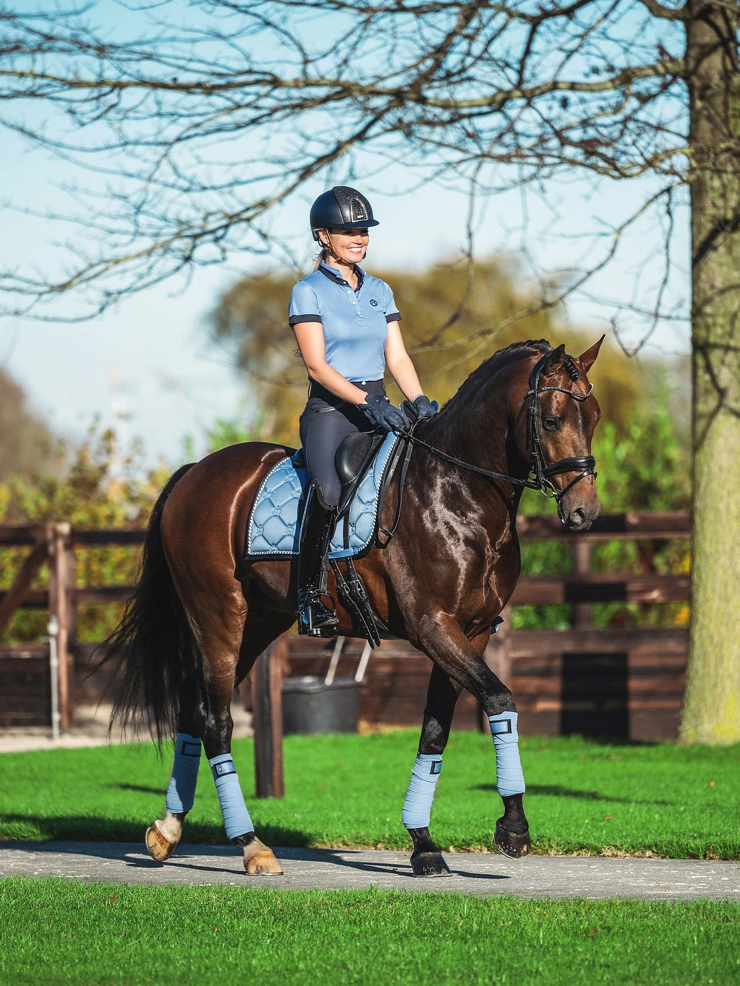 PS Of Sweden Monogram Dressage Saddle Pad Light Blue 6 PS Of Sweden Monogram Dressage Saddle Pad Light Blue - Image 4