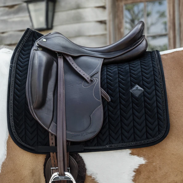 Kentucky Velvet Pearls Dressage Saddle Pad Black 4 Kentucky Velvet Pearls Dressage Saddle Pad Black - Image 2