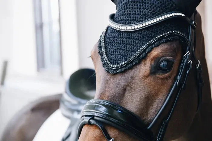 Kentucky Long Stone & Pearl Ear Bonnet Black 3 Kentucky Long Stone & Pearl Ear Bonnet Black