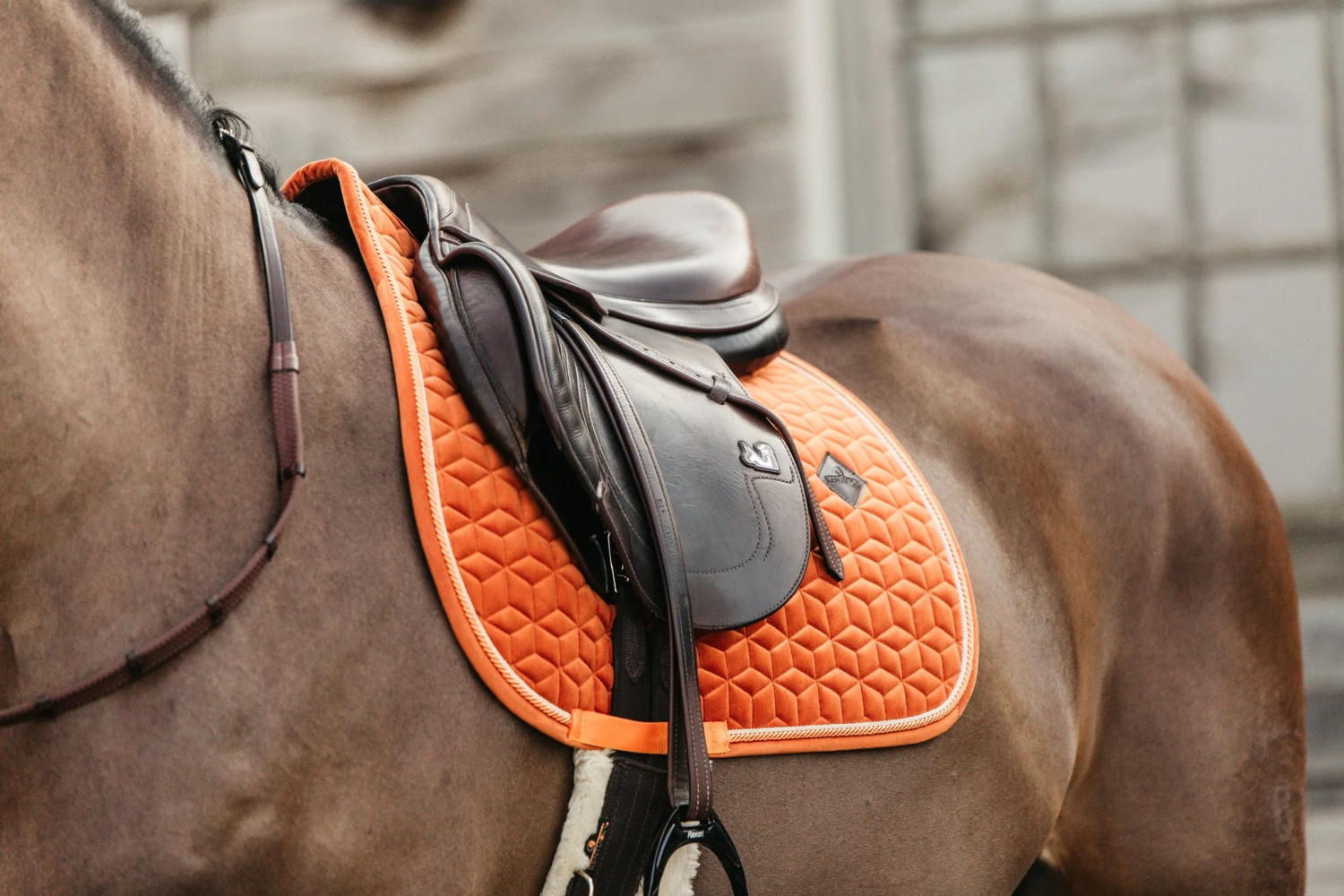 Kentucky Velvet Jump Saddle Pad Orange 6 Kentucky Velvet Jump Saddle Pad Orange - Image 4