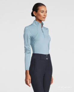 PS Of Sweden Alessandra Base Layer Aqua 11 PS Of Sweden Alessandra Base Layer Aqua -Equestrian Supply Store Alessandra Aqua Front Right 2