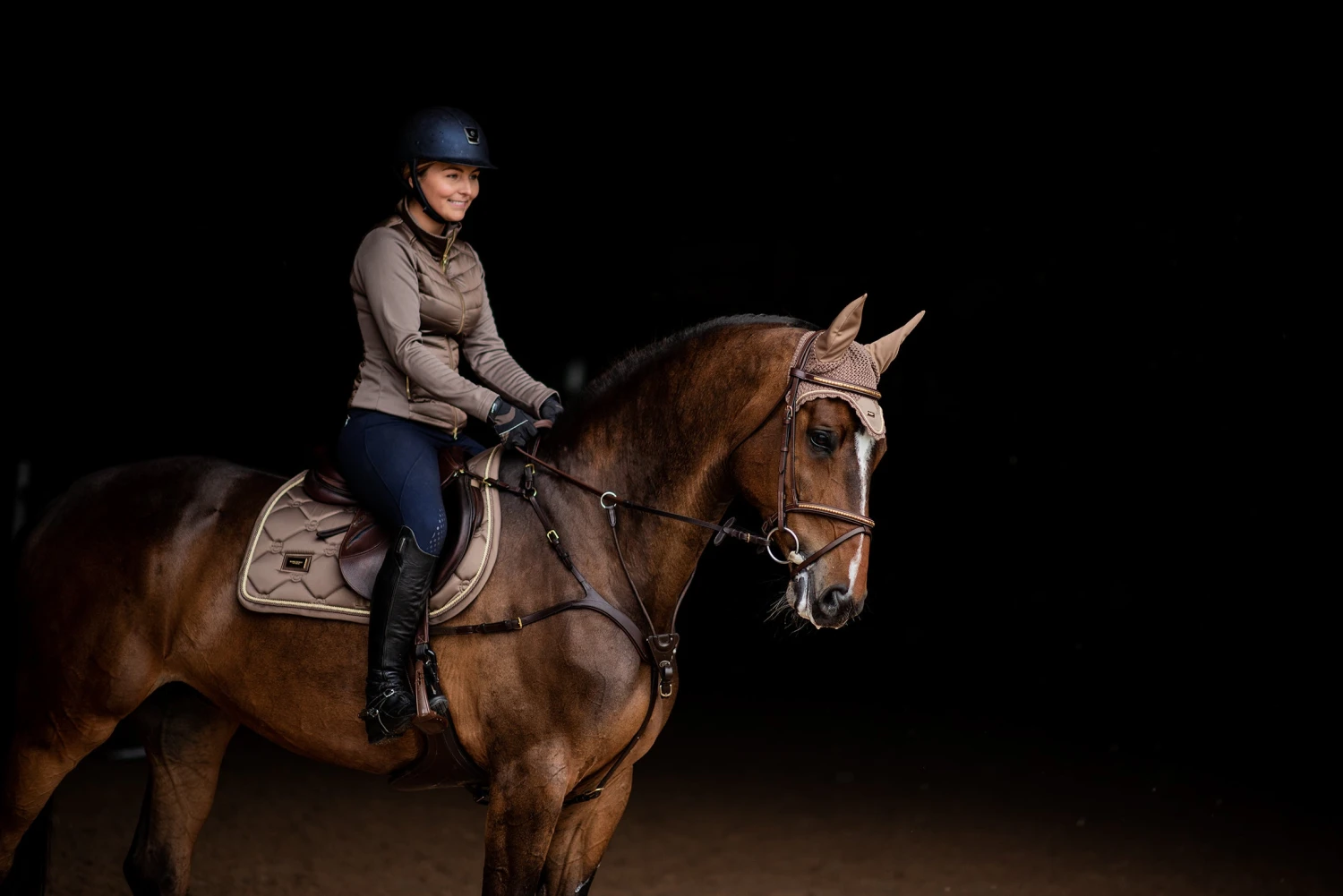 Equestrian Stockholm Ear Bonnet Champagne 6 Equestrian Stockholm Ear Bonnet Champagne - Image 4