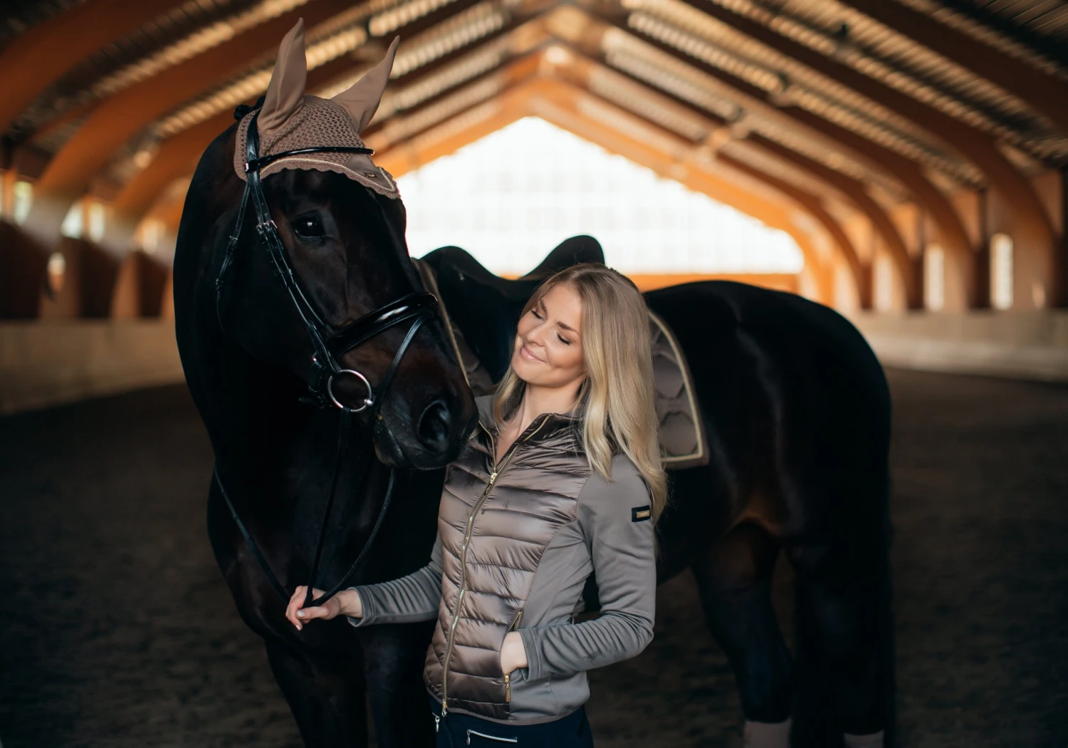 Equestrian Stockholm Ear Bonnet Champagne 4 Equestrian Stockholm Ear Bonnet Champagne - Image 2