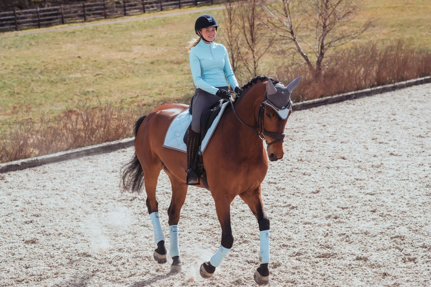 Equestrian Stockholm Bandages Ice Blue 7 Equestrian Stockholm Bandages Ice Blue - Image 5