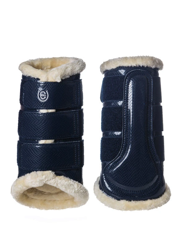 Equestrian Stockholm Fleece Brushing Boots Navy 3 Equestrian Stockholm Fleece Brushing Boots Navy