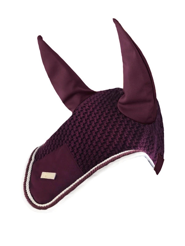 Equestrian Stockholm Ear Bonnet Purple White Edge 3 Equestrian Stockholm Ear Bonnet Purple White Edge