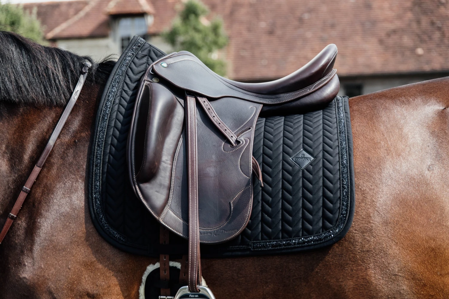 Kentucky Glitter Stone Dressage Saddle Pad Black 4 Kentucky Glitter Stone Dressage Saddle Pad Black - Image 2