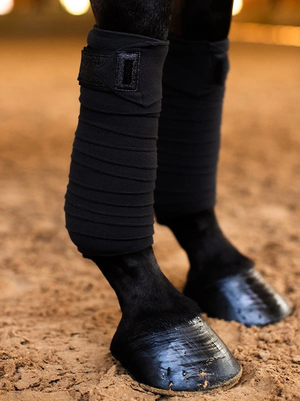 Equestrian Stockholm Bandages All Black Glimmer 4 Equestrian Stockholm Bandages All Black Glimmer - Image 2