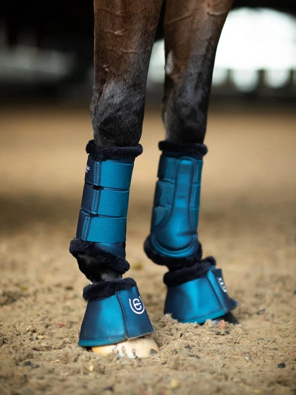 Equestrian Stockholm Fleece Brushing Boots Blue Meadow 3 Equestrian Stockholm Fleece Brushing Boots Blue Meadow