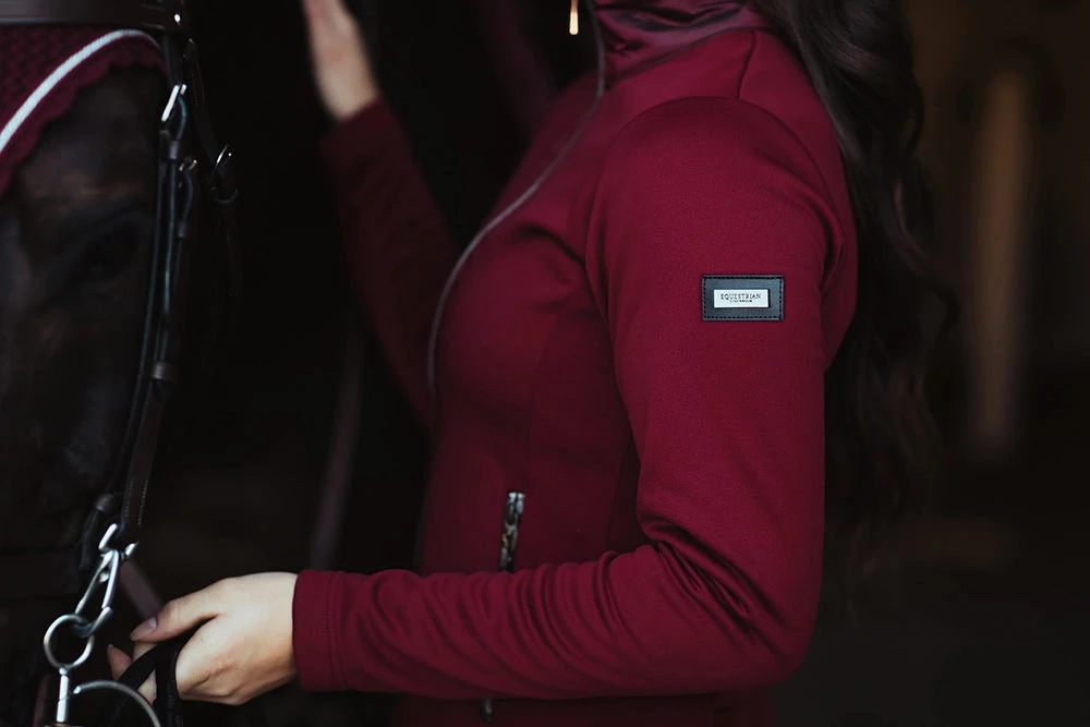 Equestrian Stockholm Fleece Jacket Bordeaux 5 Equestrian Stockholm Fleece Jacket Bordeaux - Image 3
