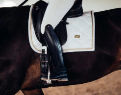 Equestrian Stockholm Bandages White Perfection Gold -Equestrian Supply Store dressage saddle pad white perfection gold
