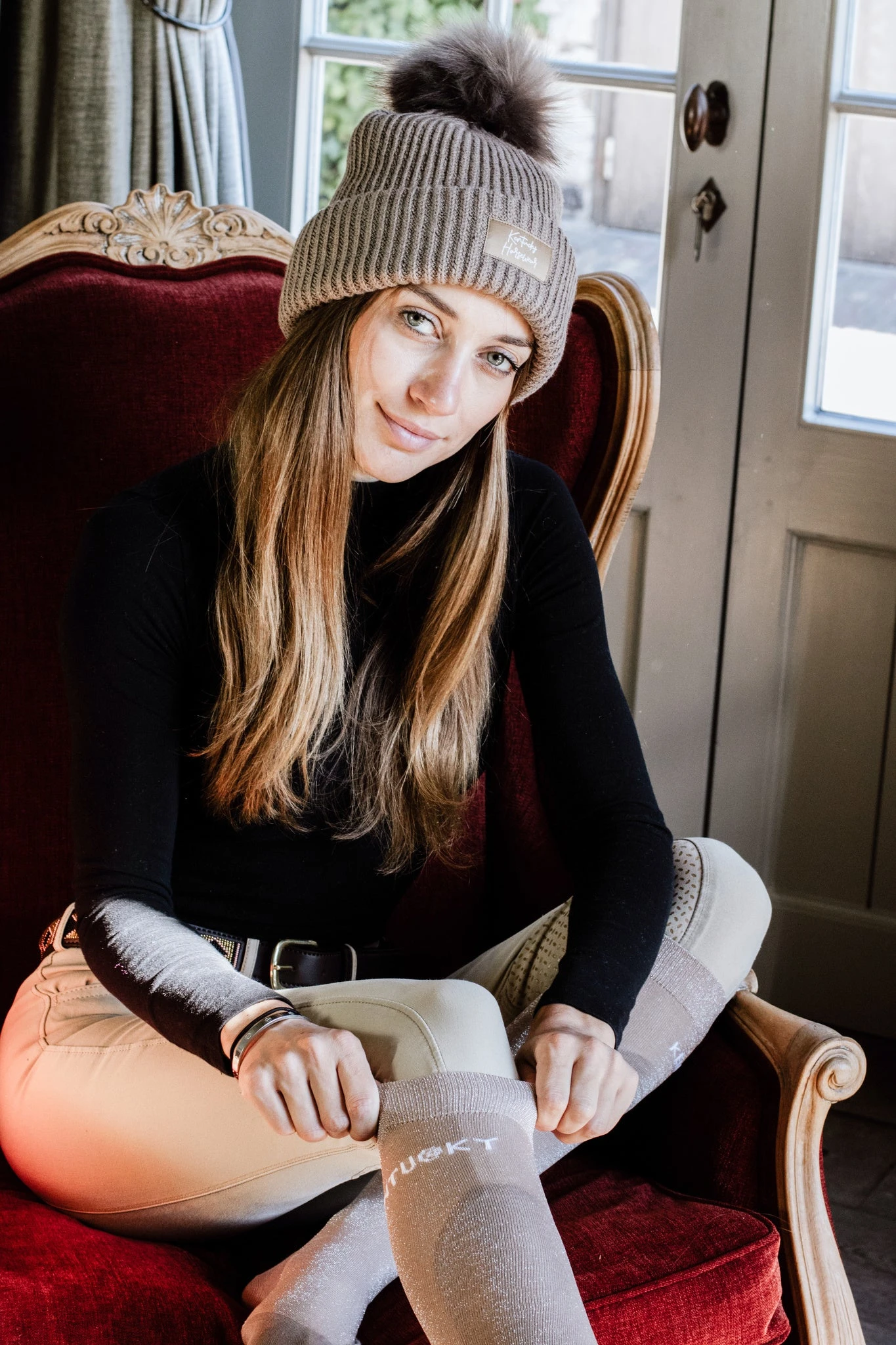 Kentucky Beanie Pompom Beige 4 Kentucky Beanie Pompom Beige - Image 2