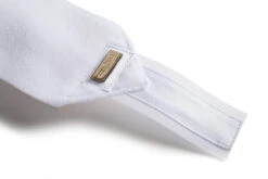 Equestrian Stockholm Bandages White Perfection Gold -Equestrian Supply Store fleece bandages white gold 1