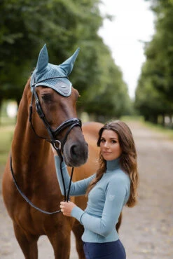 Equestrian Stockholm Ear Bonnet Steel Blue