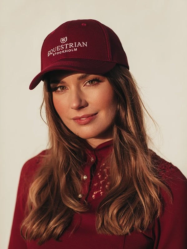 Equestrian Stockholm Cotton Cap Bordeaux Silver 4 Equestrian Stockholm Cotton Cap Bordeaux Silver - Image 2