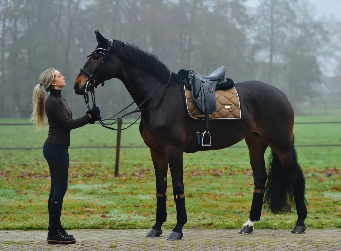 Equestrian Stockholm Dressage Saddle Pad Golden Brass 7 Equestrian Stockholm Dressage Saddle Pad Golden Brass - Image 5