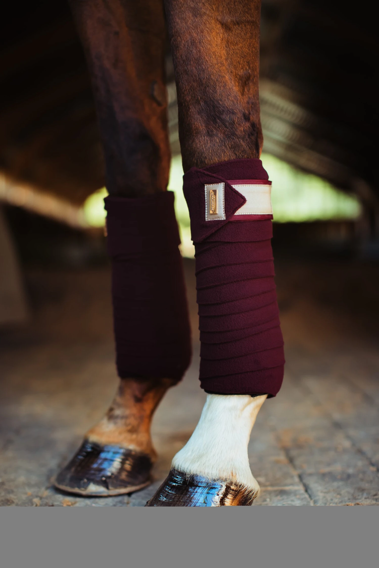 Equestrian Stockholm Bandages Merlot Crystal Gold 4 Equestrian Stockholm Bandages Merlot Crystal Gold - Image 2