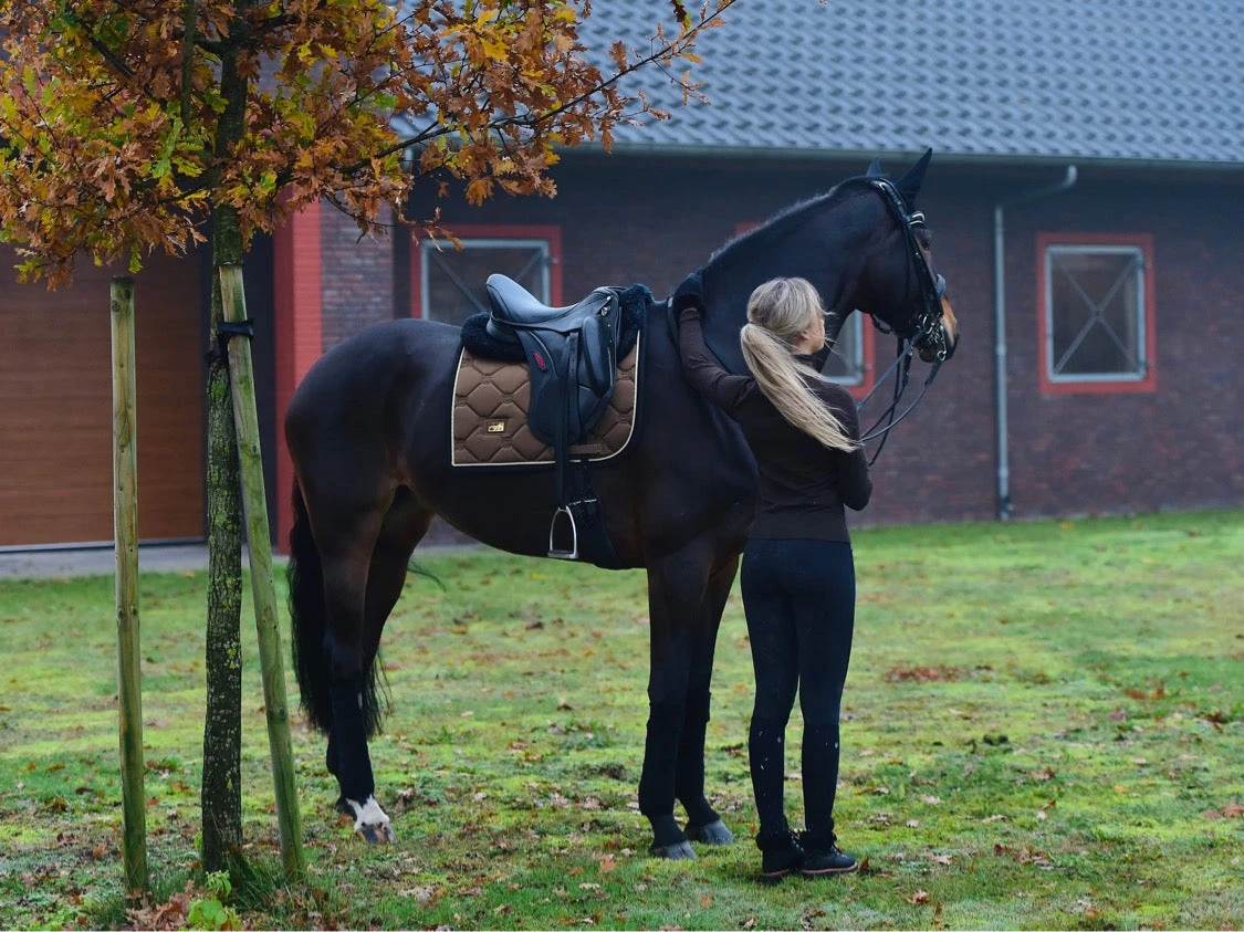 Equestrian Stockholm Dressage Saddle Pad Golden Brass 11 Equestrian Stockholm Dressage Saddle Pad Golden Brass - Image 9