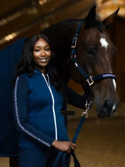 Equestrian Stockholm Power Base Layer Modern Tech Navy -Equestrian Supply Store modern tech navy riding top ridtopp oben reiten top rijden on3