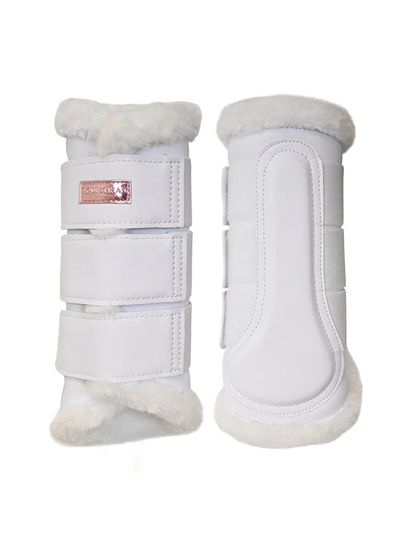 Equestrian Stockholm Fleece Brushing Boots White Moonless Night 4 Equestrian Stockholm Fleece Brushing Boots White Moonless Night - Image 2