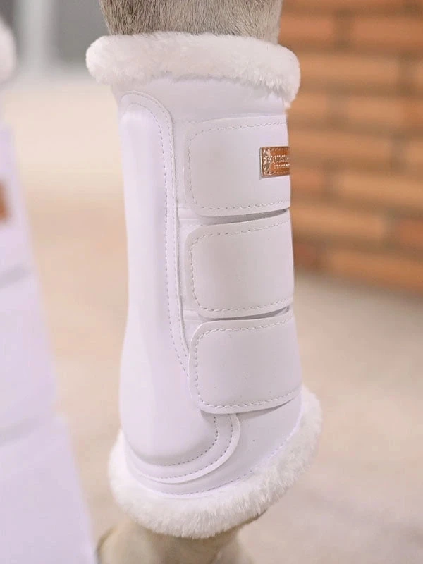Equestrian Stockholm Fleece Brushing Boots White Moonless Night 5 Equestrian Stockholm Fleece Brushing Boots White Moonless Night - Image 3