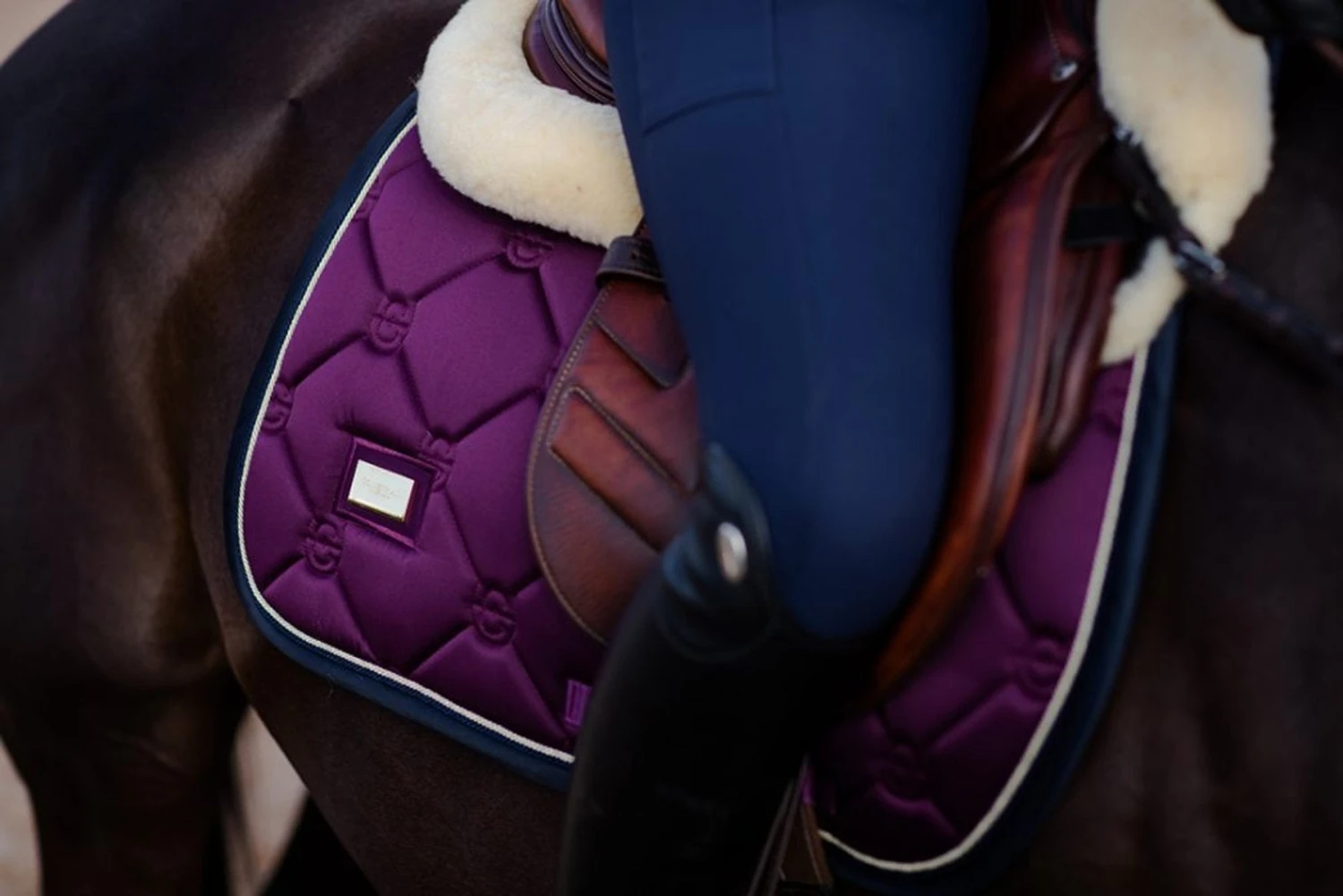 Equestrian Stockholm Jump Saddle Pad Purple Gold 3 Equestrian Stockholm Jump Saddle Pad Purple Gold