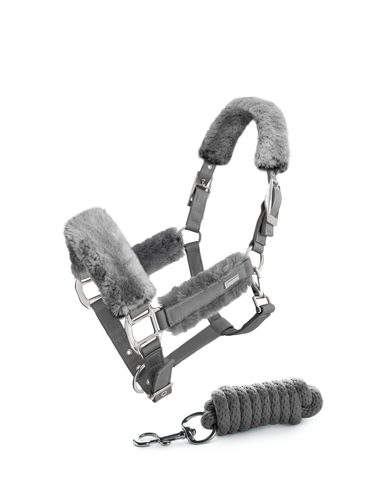 Equestrian Stockholm Fleece Headcollar & Lead Silver Cloud 3 Equestrian Stockholm Fleece Headcollar & Lead Silver Cloud