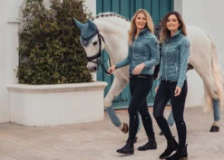 Equestrian Stockholm Ear Bonnet Steel Blue -Equestrian Supply Store steele blue active performance jacket esstockholm