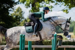 Equestrian Stockholm Jump Saddle Pad Sportive Sycamore Green -Equestrian Supply Store sycamore green jumping saddle pad hoppschabrak springschabrack spring zadeldekje on3