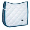 Equestrian Stockholm Dressage Saddle Pad White Blue Meadow 2 Equestrian Stockholm Dressage Saddle Pad White Blue Meadow -Equestrian Supply Store white blue meadow dressage saddle pad dressyrschabrak dressurschabracke zadeldekje full e