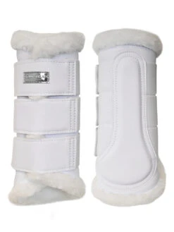 Equestrian Stockholm Fleece Brushing Boots White Silver 7 Equestrian Stockholm Fleece Brushing Boots White Silver -Equestrian Supply Store white silver brushing boots benskydd gamaschen beenbeschermers